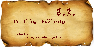 Belányi Károly névjegykártya